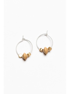 Lea Gold Wood Beaded Earring