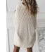 Women V  Neck Solid Color Hollow Out Dolman Sleeeve Knit Sweaters